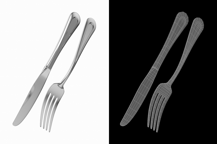 Classic Table Dinner Knife and Fork in Appliances - product preview 3