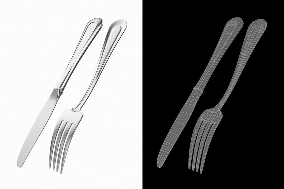Classic Table Dinner Knife and Fork in Appliances - product preview 4