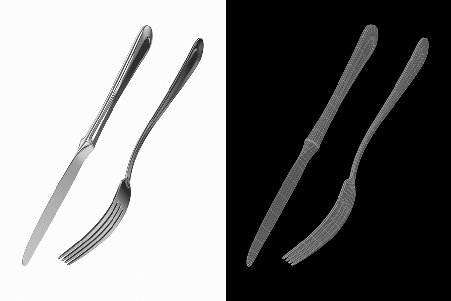 Classic Table Dinner Knife and Fork in Appliances - product preview 5