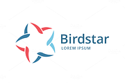 Abstract bird star logo template