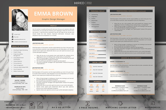 Modern CV, Curriculum, Resume Format in Resume Templates - product preview 1