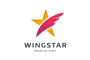 Abstract star wing logo template