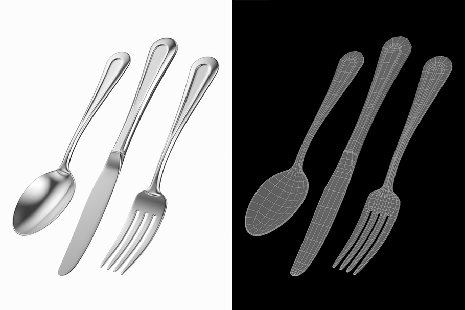 Classic Table Knife, Fork, Spoon in Appliances - product preview 1