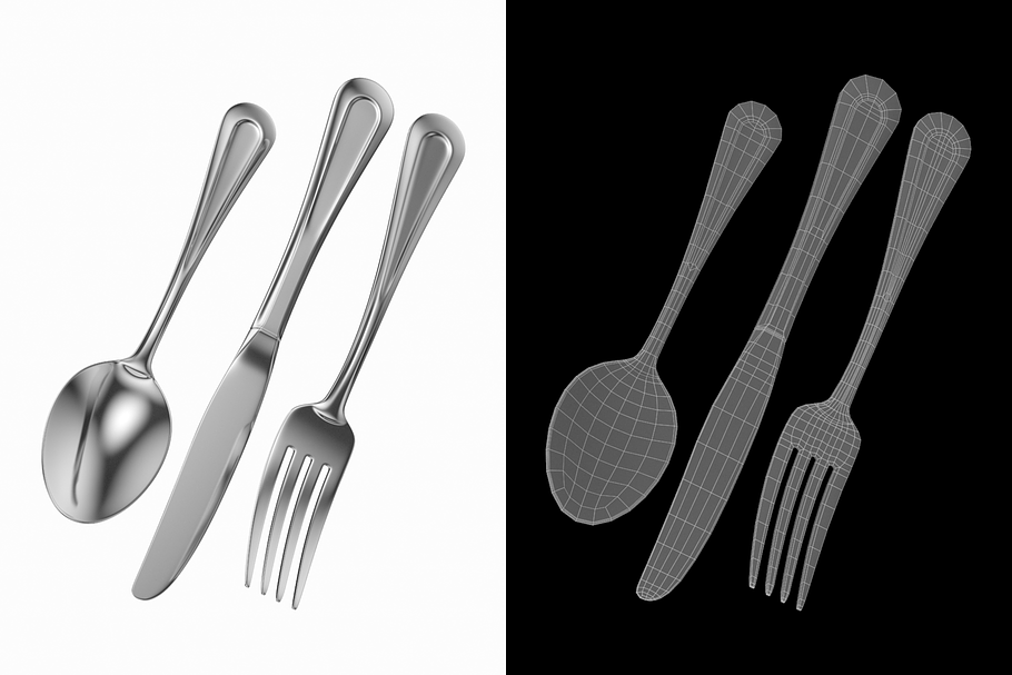 Classic Table Knife, Fork, Spoon in Appliances - product preview 2