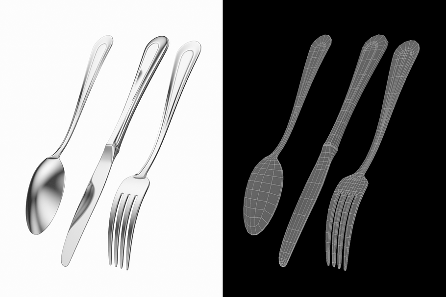 Classic Table Knife, Fork, Spoon in Appliances - product preview 3
