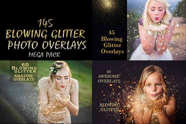 145 Blowing Glitter Photo Overlays