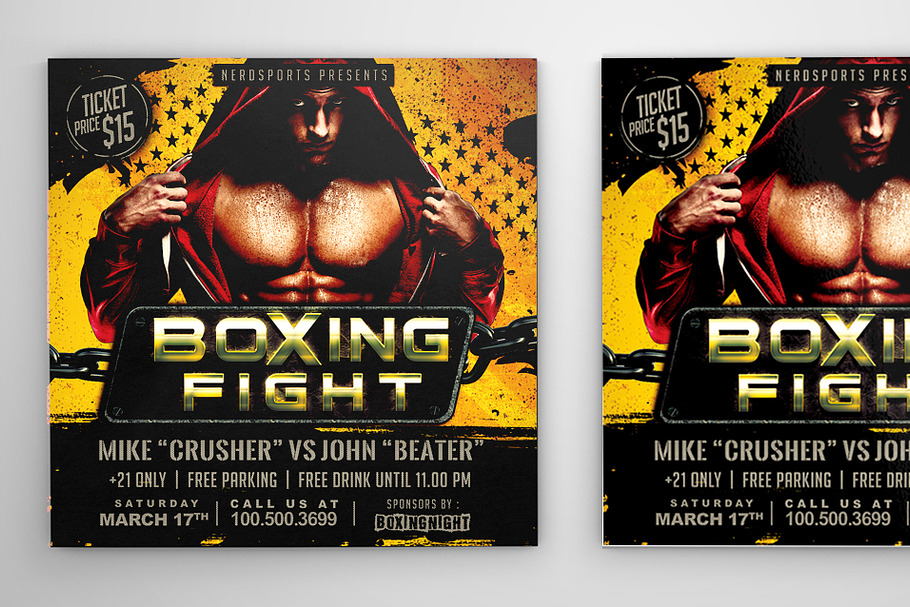 Boxing Fight Championships Flyer in Flyer Templates - product preview 8