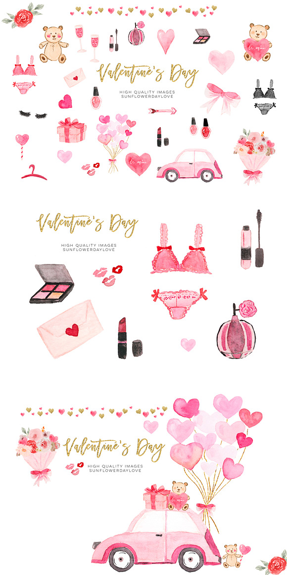 Valentines Day Planner Cliparts in Illustrations - product preview 3