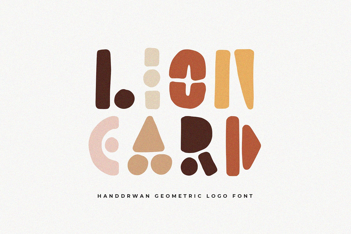 Lion Card | Handmade Geometric Font in Display Fonts - product preview 8