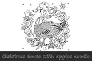 Christmas goose doodle.