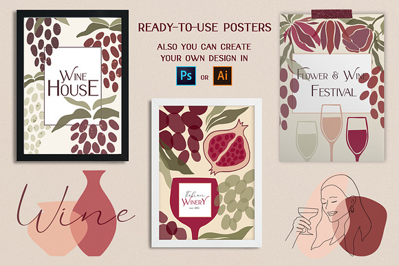 Abstract Wine Collection. BONUS! in Illustrations - product preview 2