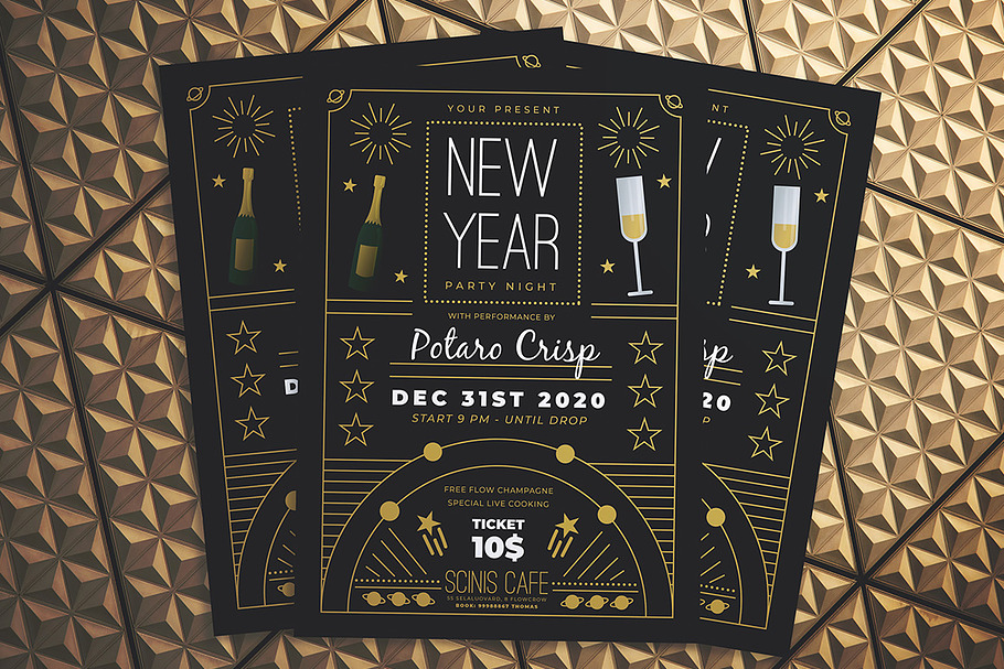 New Year Party Night Flyer in Flyer Templates - product preview 8