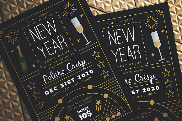 New Year Party Night Flyer in Flyer Templates - product preview 1