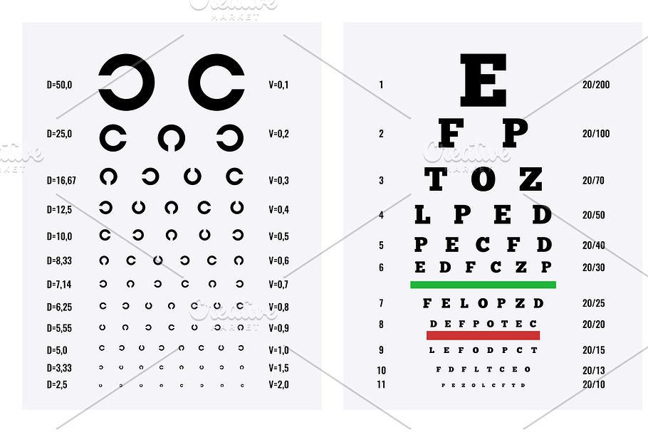 Eye test medical posters set in Icons - product preview 8
