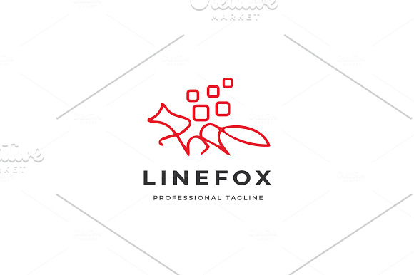 Line Fox Logo in Logo Templates - product preview 4