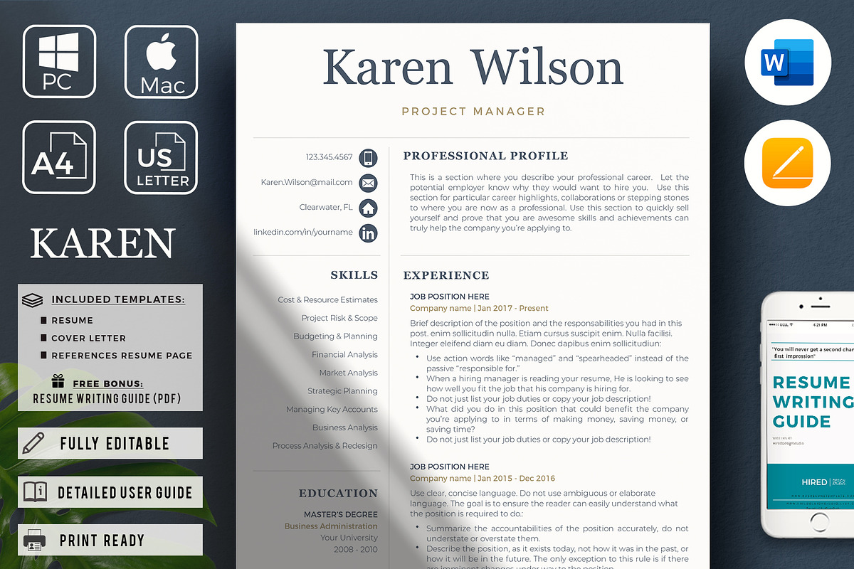 Sales Resume and Cover Letter, CV in Resume Templates - product preview 8