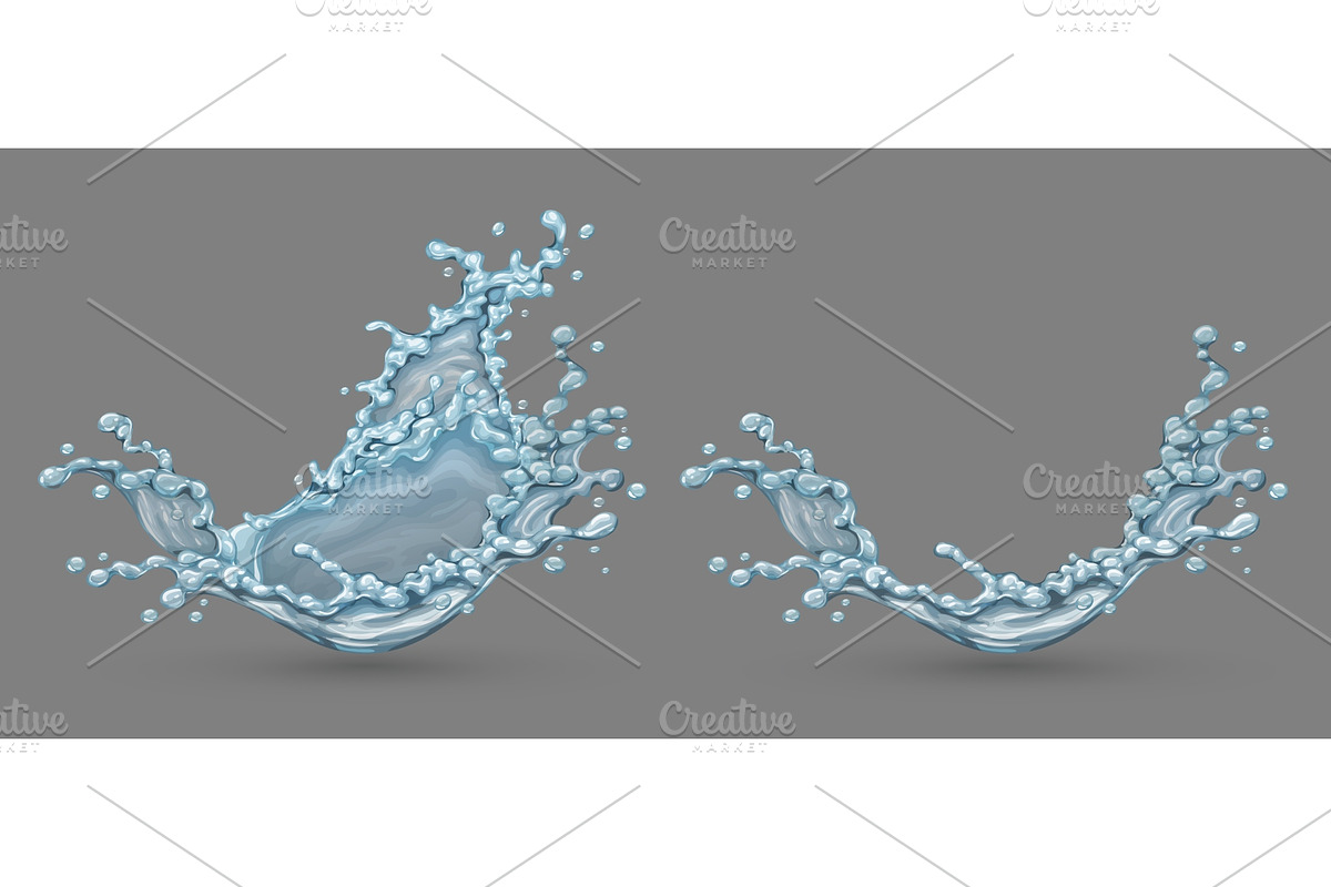 Water splashes with bubbles spray. in Illustrations - product preview 8