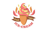 Fresh Tasty Ice Cream Logo Isolated