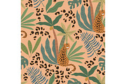 Seamless Pattern With Leopard