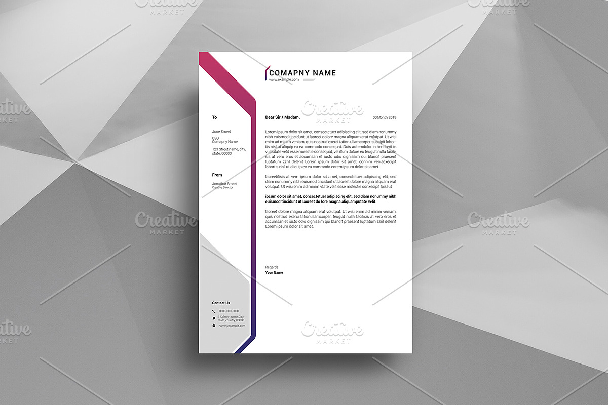 Letterhead V30 in Stationery Templates - product preview 8
