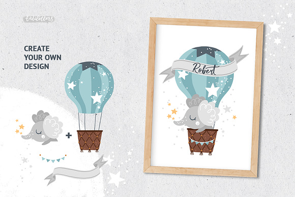 Hot Air Balloon Clipart & Patterns in Illustrations - product preview 1