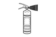 Fire extinguisher sketch engraving