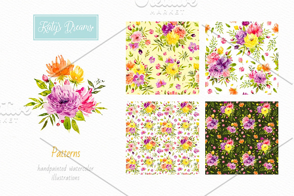 Spring flowers. Watercolor. in Illustrations - product preview 5