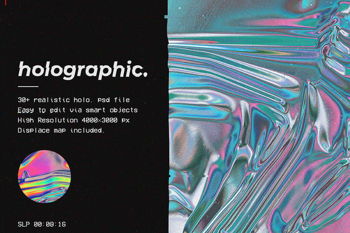 Holographic foil mock-up template in Branding Mockups - product preview 8