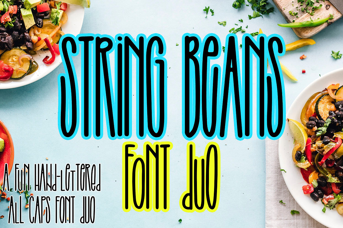 String Beans - An all caps font duo in Display Fonts - product preview 8