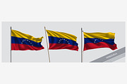 Set of Venezuela waving flag vector