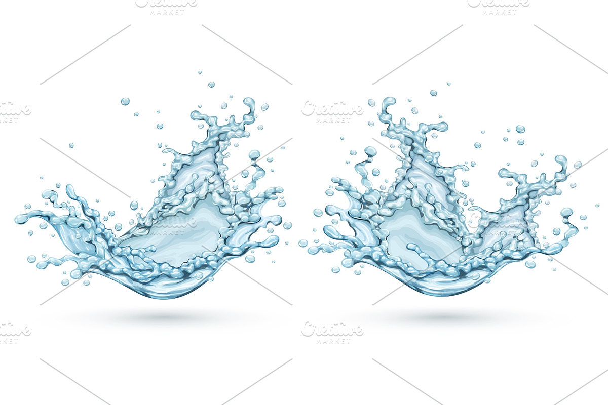 Realistic Water splashes. Vector in Illustrations - product preview 8