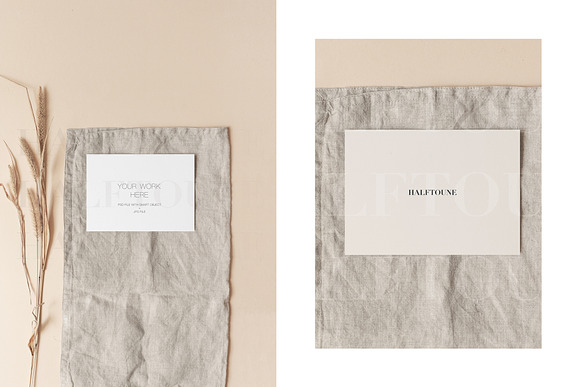 5x7 Card & Dried Grass Mockup in Print Mockups - product preview 2