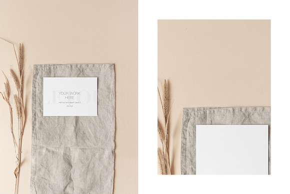 5x7 Card & Dried Grass Mockup in Print Mockups - product preview 4