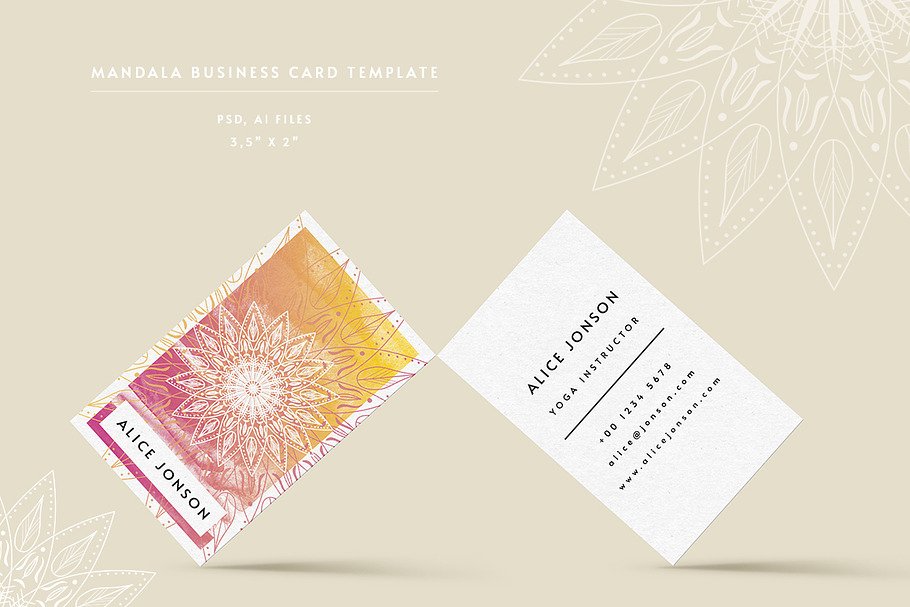 Mandala Business Card template in Business Card Templates - product preview 8