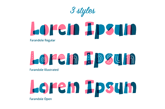 Farandole Font Family (3 styles) in Display Fonts - product preview 6