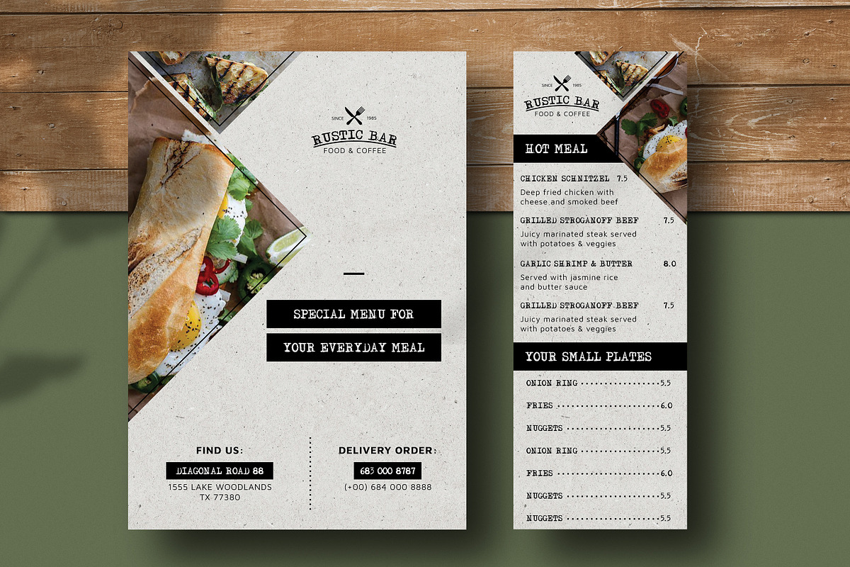 Modern Rustic Food Menu in Flyer Templates - product preview 8
