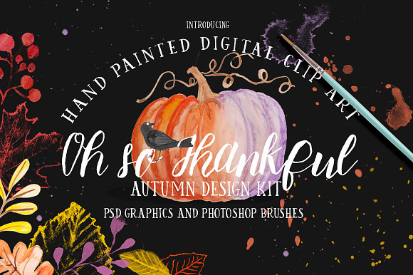 26 Watercolor Thanksgiving Graphics in Illustrations - product preview 1