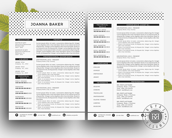2 pages Word resume pack template in Resume Templates - product preview 1