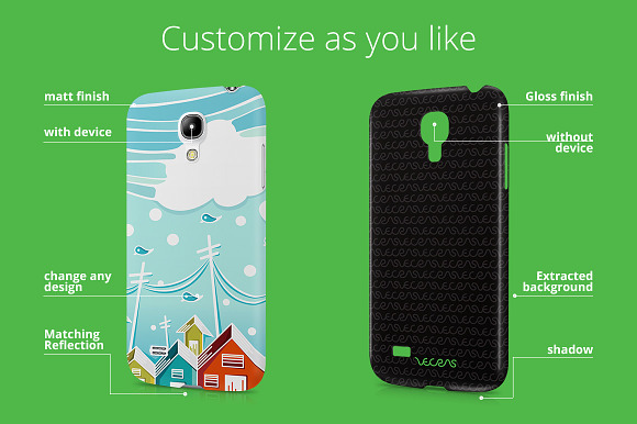 Galaxy S4 Mini 3d Case Design Mockup in Product Mockups - product preview 1