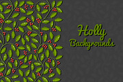 Floral Backgrounds with Holly