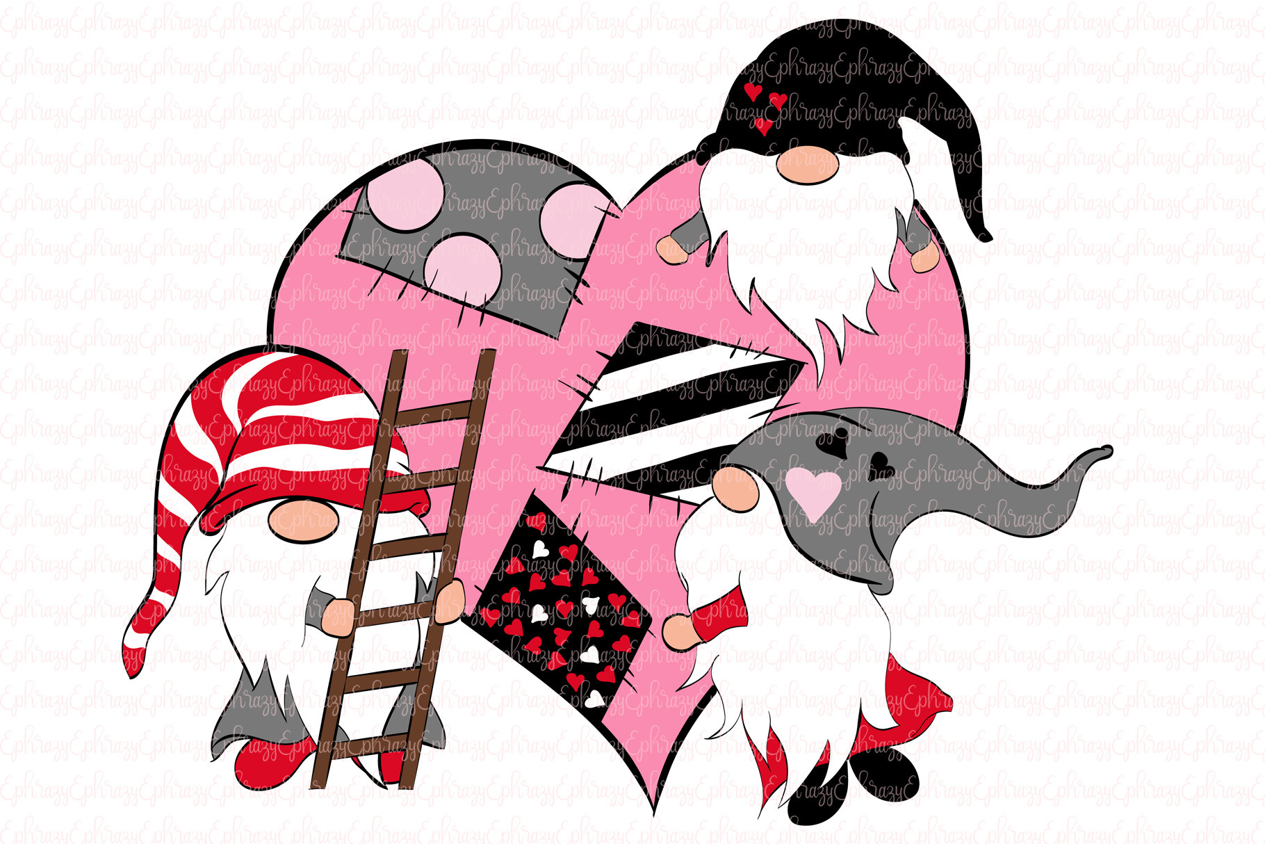 Valentine.Gnomies.Gnome.SVG.Clipart | Custom-Designed Illustrations