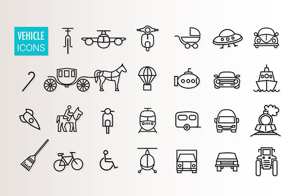 Vehicle and transportation Icons