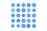 snowflake winter set isolated
