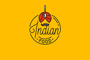 Indian Food Logo. Round linear logo.