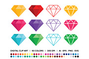 Diamond Crystal Shape Set