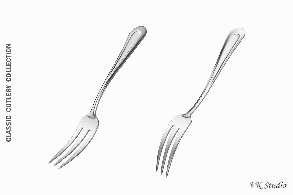 Classic Dessert Cake Fork of 3 Tines in Appliances - product preview 8