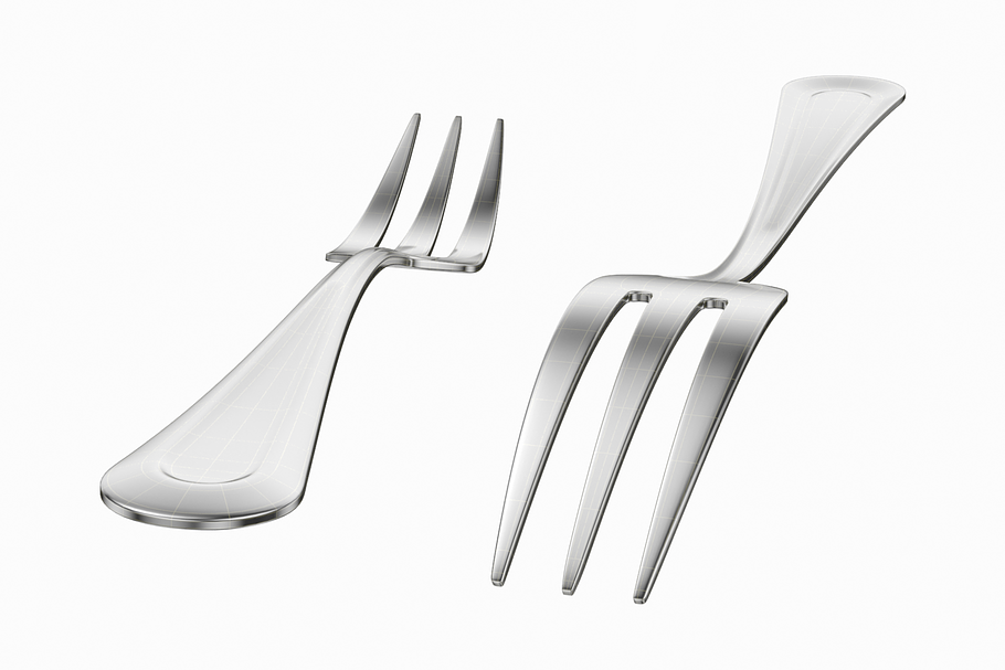 Classic Dessert Cake Fork of 3 Tines in Appliances - product preview 6