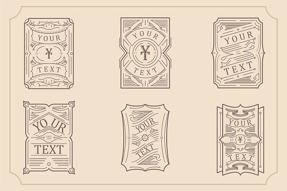 Vintage Line Badges in Logo Templates - product preview 2