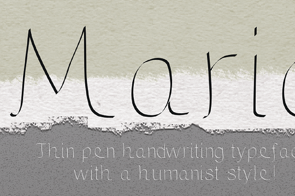 Maria, a handwritten slab font