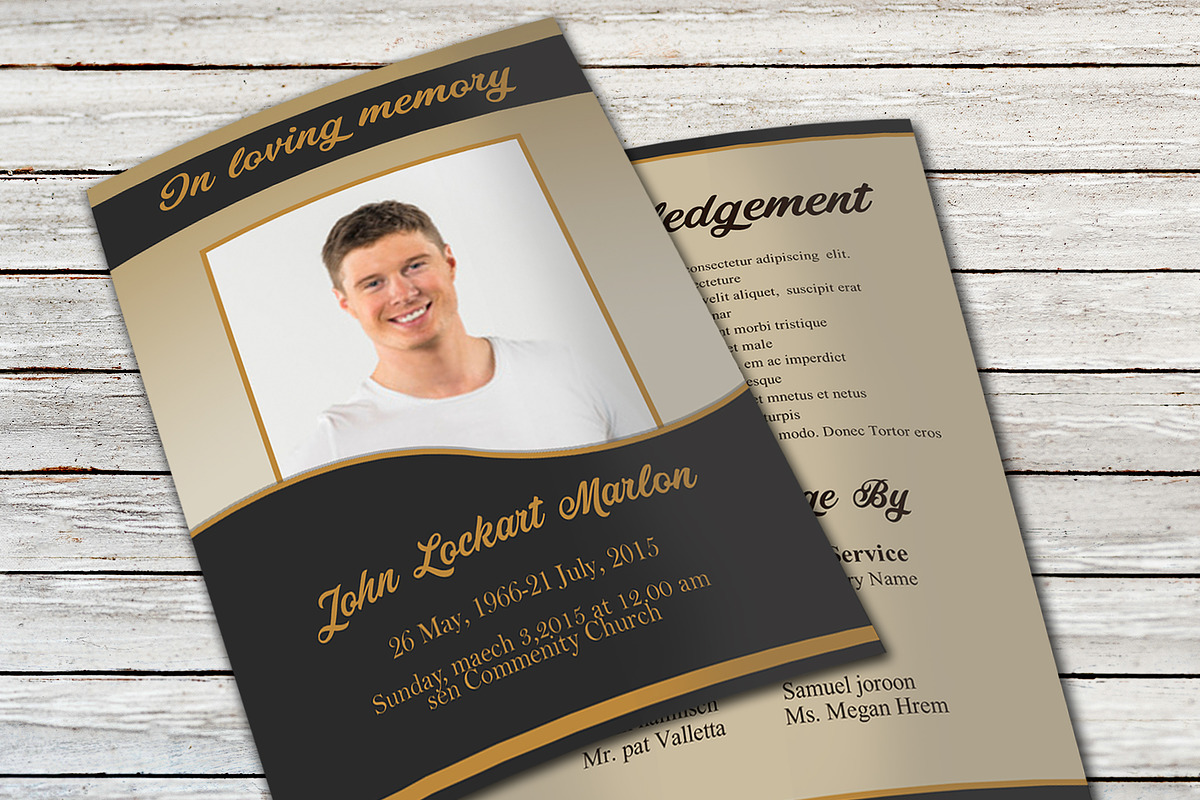 Obituary Program Template in Invitation Templates - product preview 8